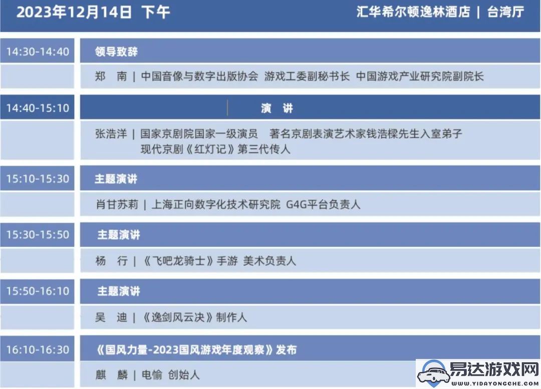 2023年度中国游戏产业年会日程发布