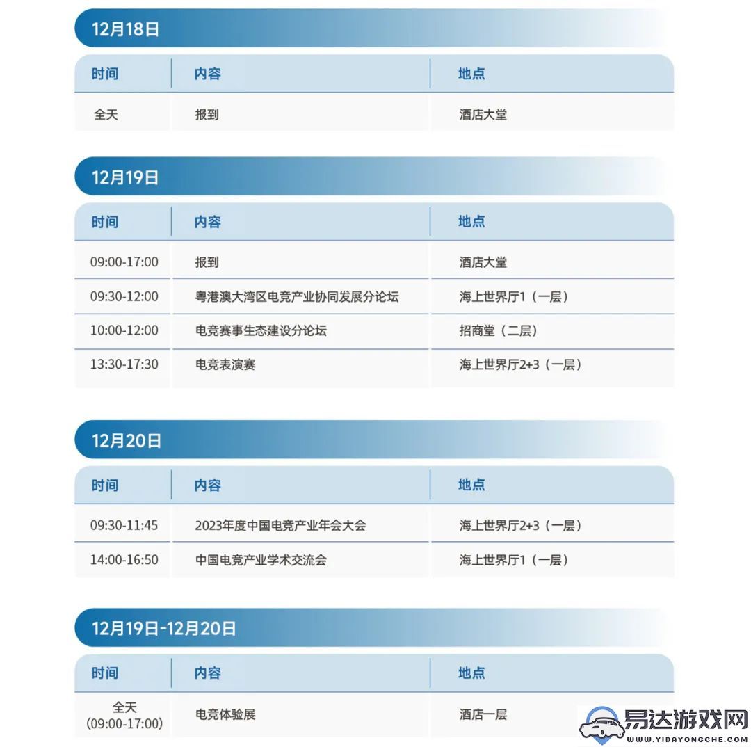 2023年度中国电竞产业年会议程一览