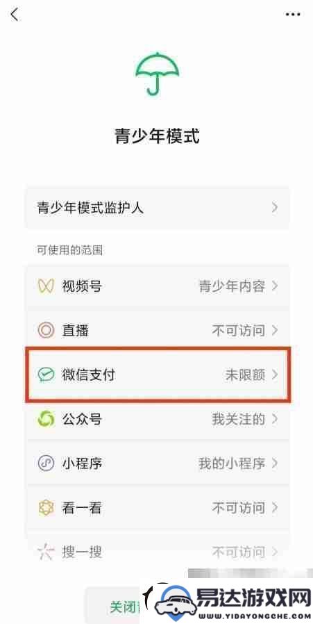 如何在微信青少年模式中设置付款限制_详解微信青少年模式付款限制教程